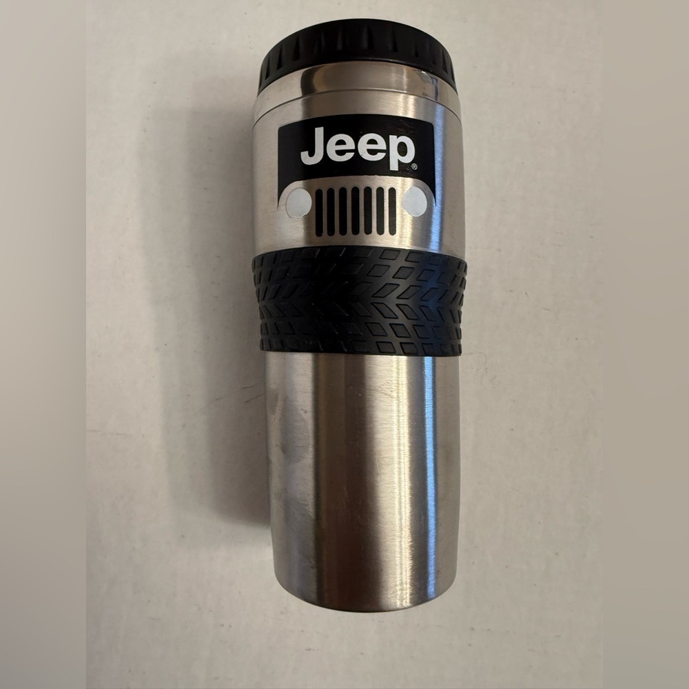 Jeep TUMBLER W/ LID COFFEE Stainless Steel METAL RIMS GRILL TRAVEL MUG 16 oz.